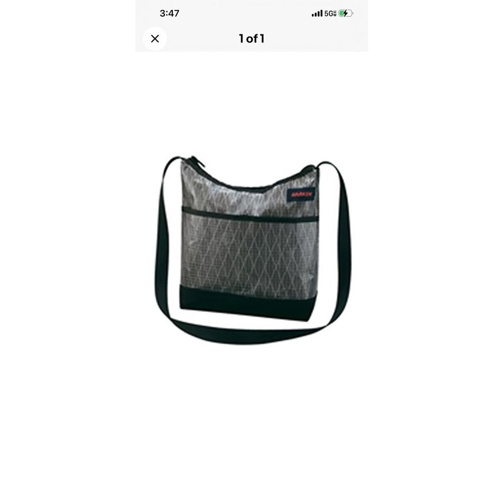 Harken Sailcloth Crossbody Bag Silver Black Nautical Sailing Purse 12x11